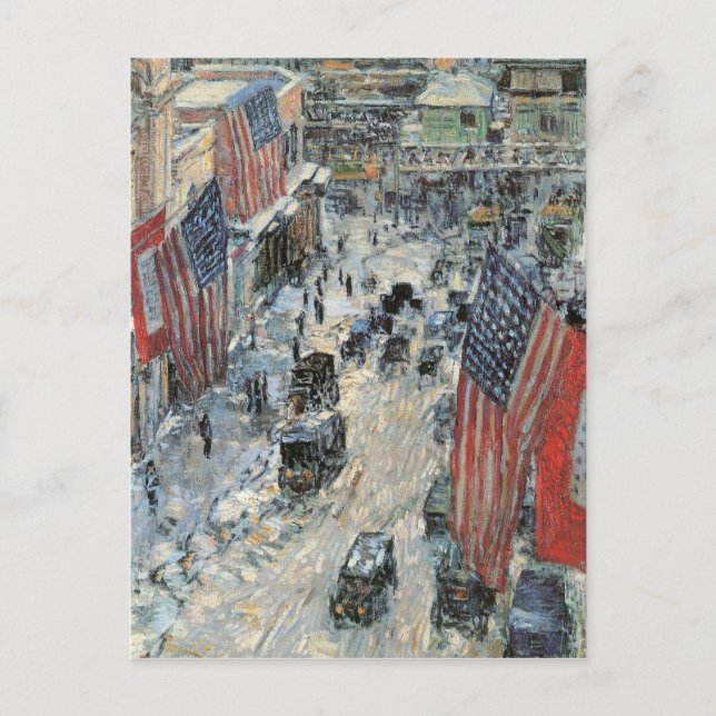 Carte Postale Childe Hassam - Drapeaux sur la Cinquième Avenue H (Devant)