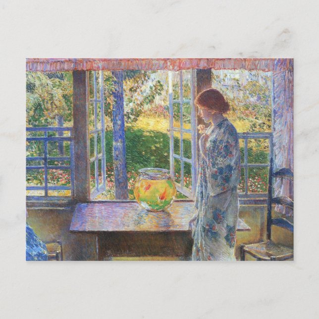 Carte Postale Childe Hassam - La fenêtre du poisson d'or (Devant)