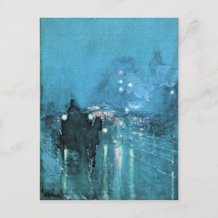 Carte Postale Childe Hassam - Nocturne Railway Crossing Chicago