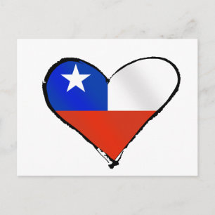 Carte Postale Chili Drapeau L'Amo Chili Amour et fierté chilienn