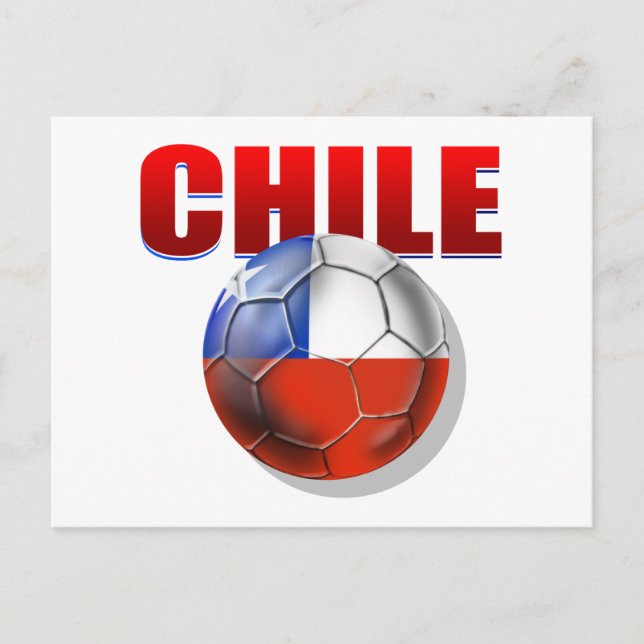 Carte Postale Chili logo football drapeau de l'équipement chilie (Devant)