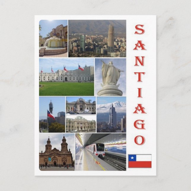 Carte Postale Chili - Santiago - Mosaic - (Devant)