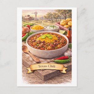 Carte Postale Chili Texas (Série de cuisine américaine)