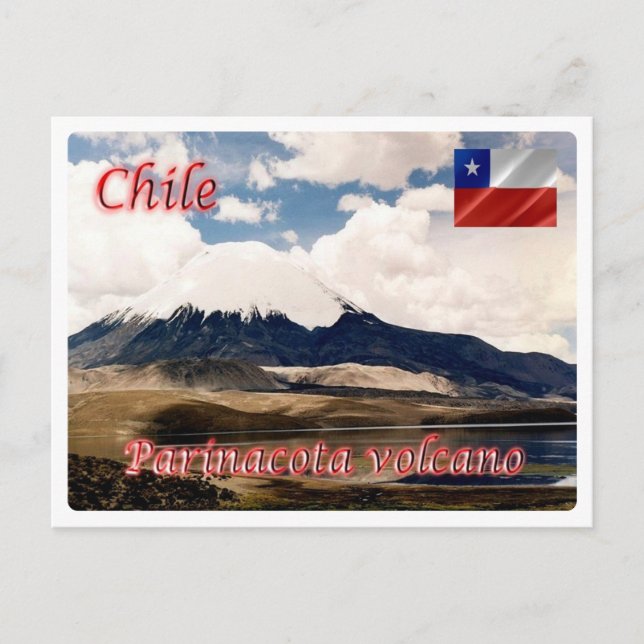 Carte Postale Chili - Volcan Parinacota - (Devant)