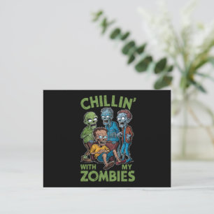 Carte Postale Chillin Avec Mes Zombies Halloween Garçons Enfants
