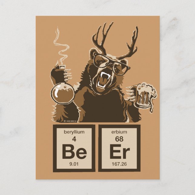 Carte Postale Chimie bière découverte par l'ours (Devant)