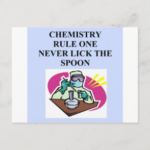 Carte Postale chimie : ne jamais lécher la cuillère