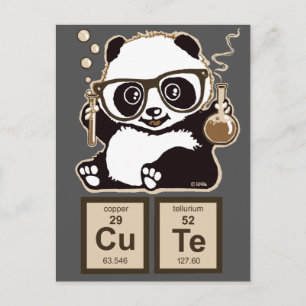 Carte Postale Chimie panda découvert mignon