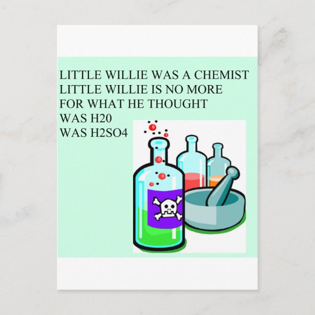 Carte Postale chimie petite willie rhyme (Devant)