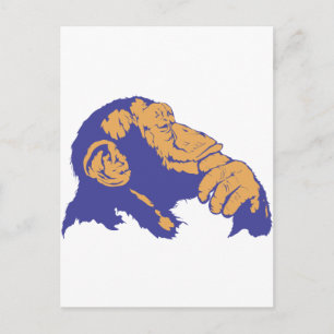 Carte Postale Chimp Thinking
