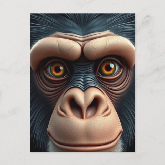 Carte Postale Chimpanzé fou mignon (Devant)