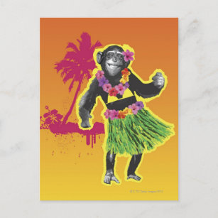 Carte Postale Chimpanzé Hula danse