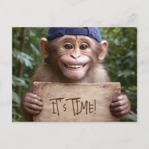 Carte Postale Chimpanzé rappelant un rendez-vous chez le dentist