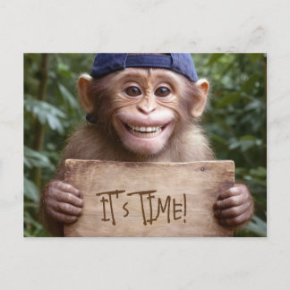 Carte Postale Chimpanzé rappelant un rendez-vous chez le dentist