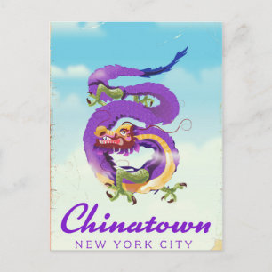 Carte Postale Chinatown affiche vintage de la ville de New York