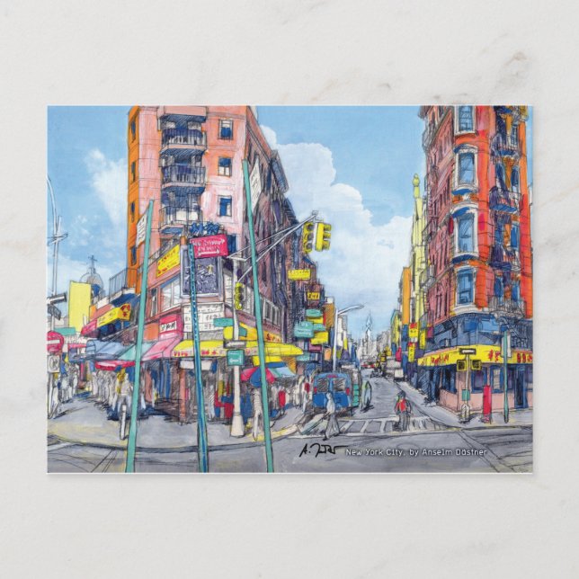 Carte Postale Chinatown Eldrige Street vue, New York City (Devant)