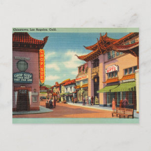 Carte Postale Chinatown, Los Angeles, Californie Vintage