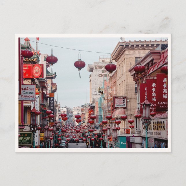Carte Postale Chinatown San Francisco Lanternes Rouges Rue Photo (Devant)