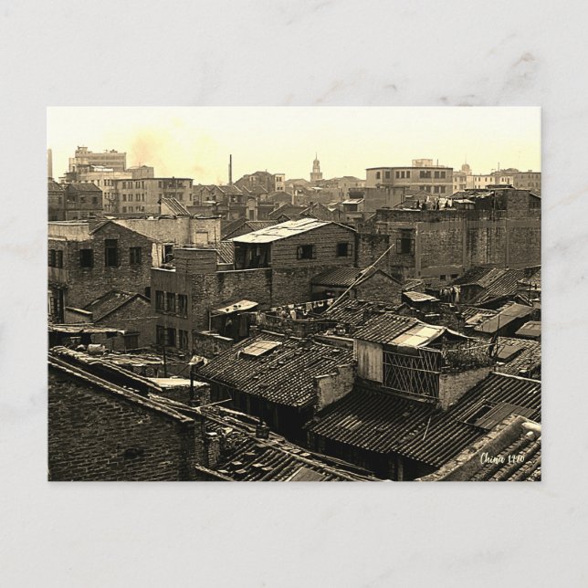 Carte Postale Chine Ancienne ville de Canton (Devant)