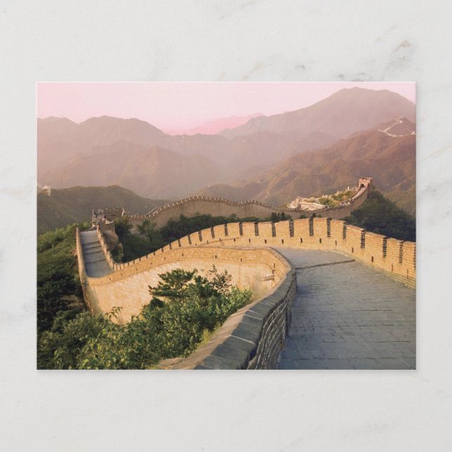 Carte Postale Chine, comté de Huairou, Coucher de soleil sur le (Devant)