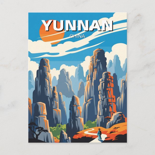 Carte Postale Chine de la forêt de pierre du Yunnan (Devant)