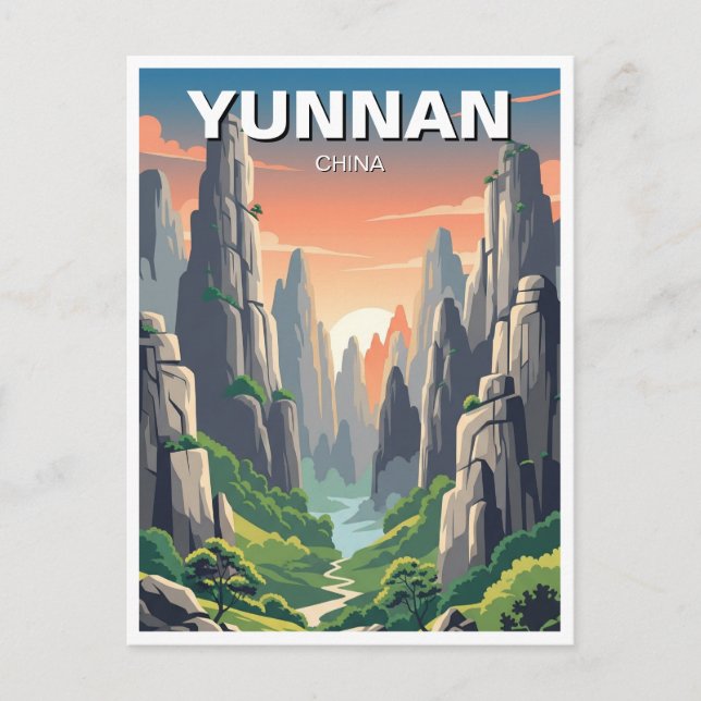 Carte Postale Chine de la forêt de pierre du Yunnan (Devant)