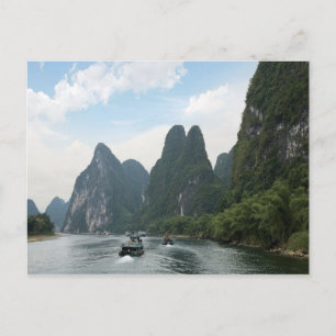 Carte Postale Chine, Guilin, rivière Li, bateaux de rivière bord