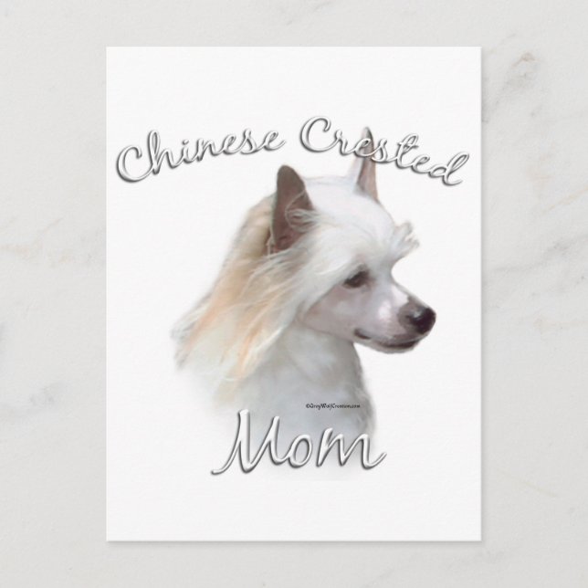 Carte Postale Chinese Crested (poudre) Maman 2 (Devant)