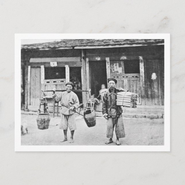 Carte Postale Chinese Hawkers, c.1870 (b/w photo) (Devant)