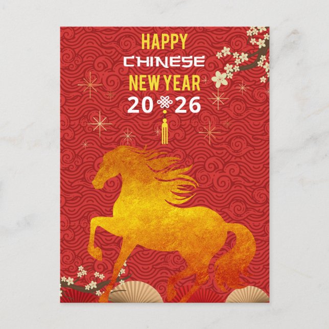 Carte Postale Chinese New year of the Horse 2026  (Devant)
