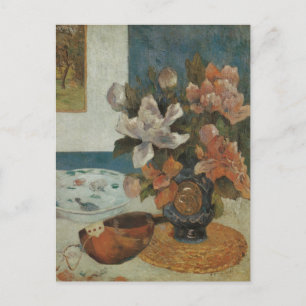 Carte Postale Chinois Peonies et Mandoline par Paul Gauguin