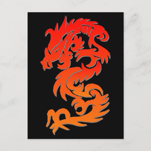 Carte postale chinoise Dragon Fire (Devant)