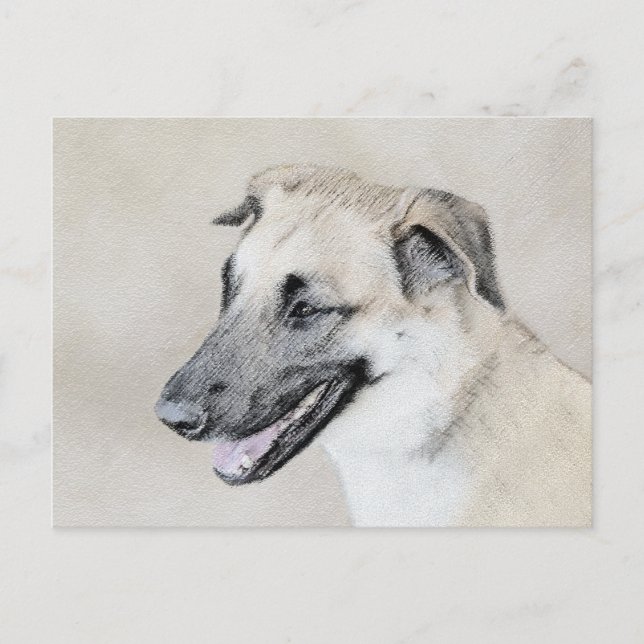 Carte Postale Chinook (oreilles d'hélicoptère) Peinture - Chien  (Devant)