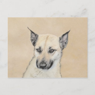 Carte Postale Chinook (Oreilles Pointées) Peinture - Art Chien o