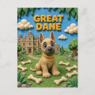 Carte Postale Chiot adorable de Grand Danois, bébé chien