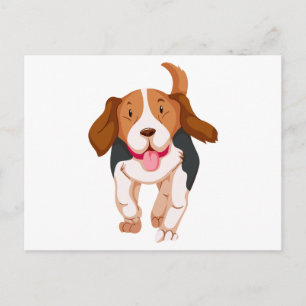 Carte Postale Chiot Beagle Bonjour Merci Amour Tu Me Manques