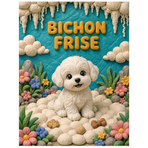 Carte Postale Chiot Bichon Frise Mignon, Bébé Chien