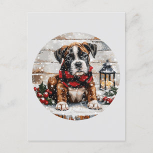 Carte Postale Chiot boîte de Noël