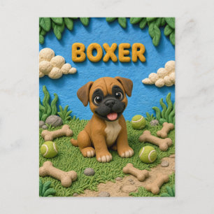 Carte Postale Chiot Boxer Mignon, Bébé Chien