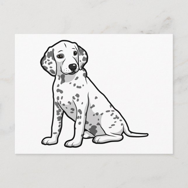 Carte Postale Chiot dalmate mignon (Devant)