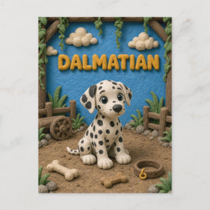 Carte Postale Chiot Dalmatien Mignon, Bébé Chien