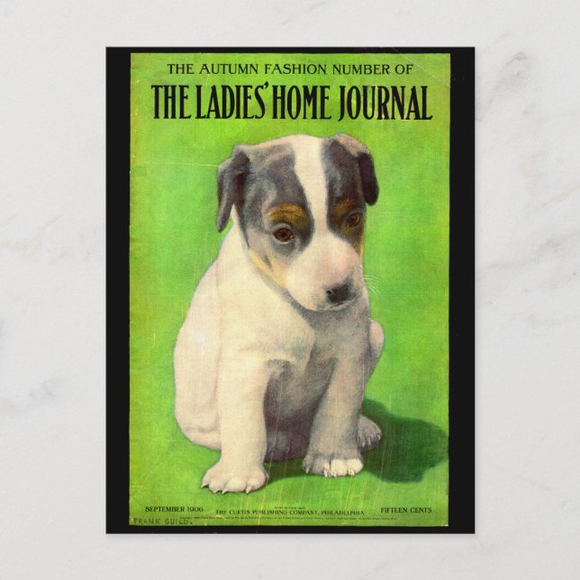 Carte Postale chiot de la couverture du Ladies Home Journal de s (Devant)