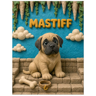 Carte Postale Chiot Mastiff Mignon, Bébé Chien