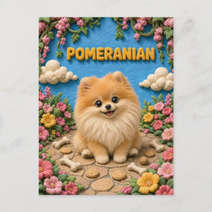 Carte Postale Chiot Pomeranian Mignon, Bébé Chien