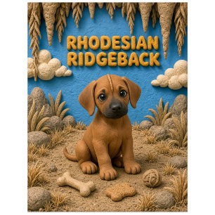 Carte Postale Chiot Rhodesian Ridgeback mignon, bébé chien