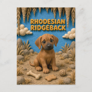 Carte Postale Chiot Rhodesian Ridgeback mignon, bébé chien