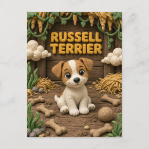 Carte Postale Chiot Russell Terrier mignon, bébé chien