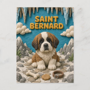 Carte Postale Chiot Saint Bernard Mignon, Bébé Chien