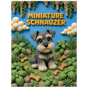 Carte Postale Chiot Schnauzer Nain Mignon, Bébé Chien