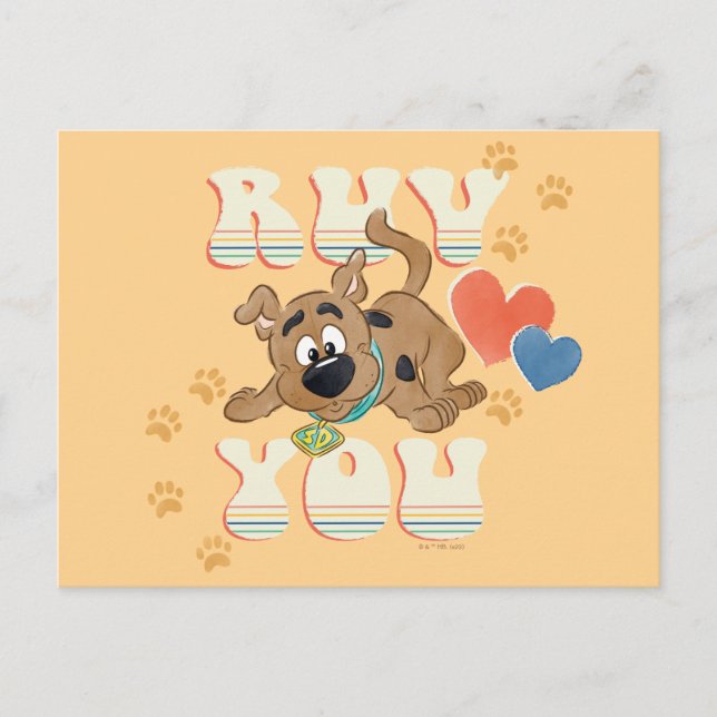 Carte Postale Chiot Scooby-Doo "Ruv You" (Devant)